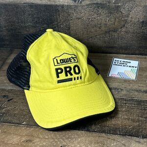 Lowe's Pro Hat Logo Cap Yellow Black Mesh Snapback Lowes for Pros
